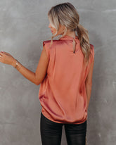 Prestige Satin Cowl Neck Blouse - Terracotta - FINAL SALE Ins Street